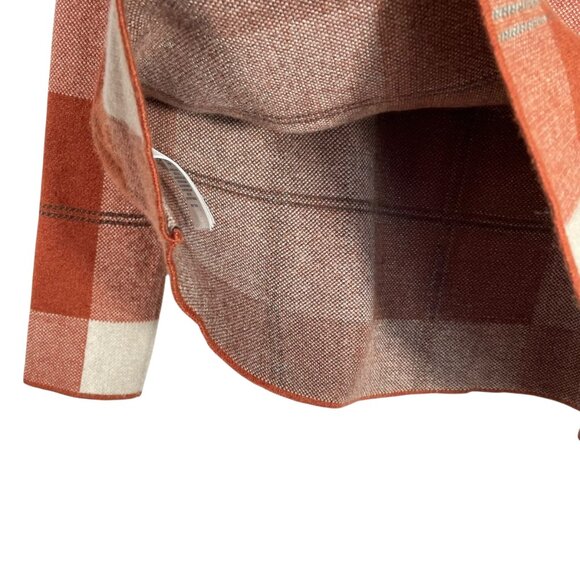 Rachel Zoe Plaid Mock Neck Sweater Rust Ivory Long Sleeve Women’s Medium Twee - Picture 9 of 12